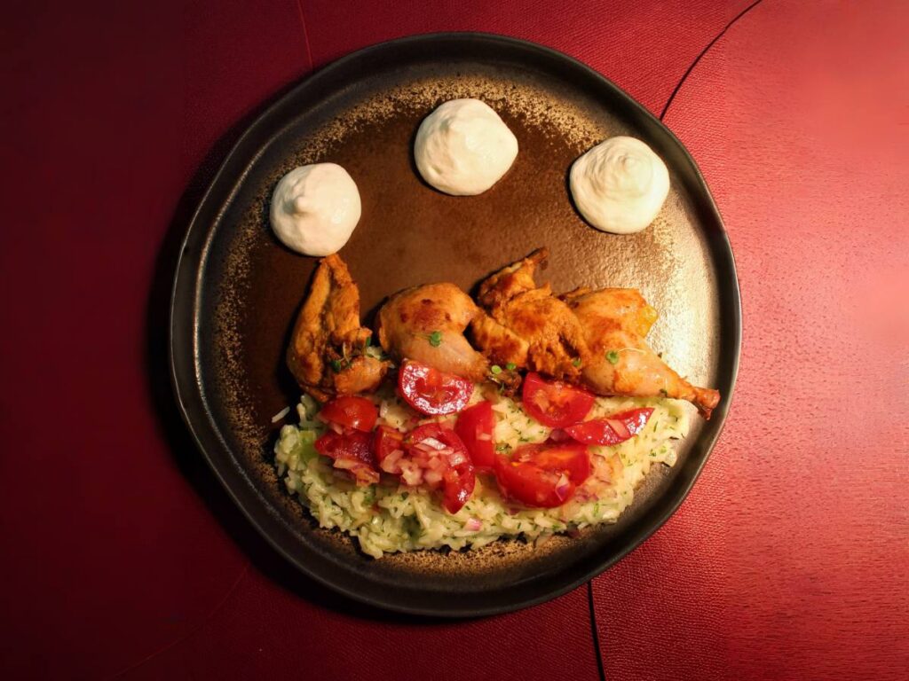 Spring Chicken with Smoked Cheese Mousse